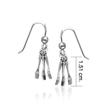 Cafe Fork Silver Earrings TE643 - Jewelry